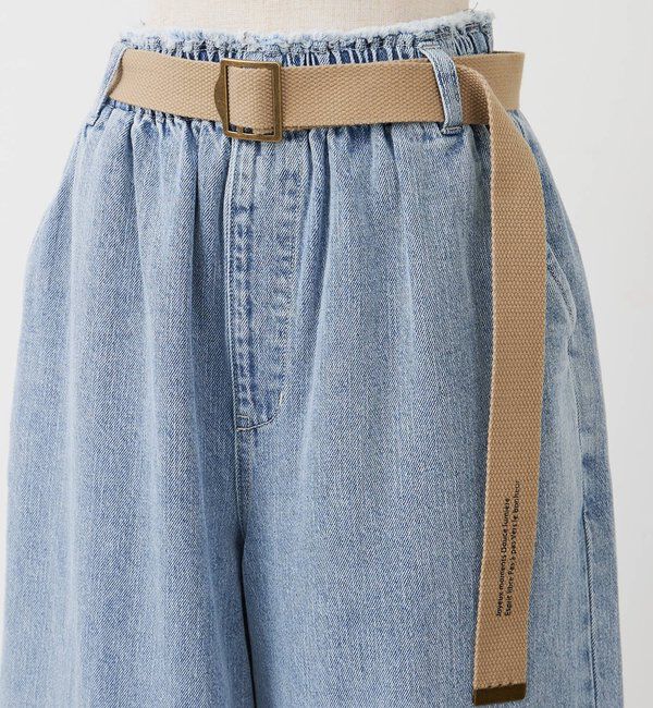  「ベルト付き綿麻デニムパンツ」|その他|