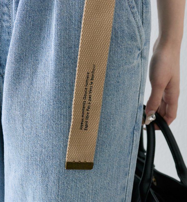  「ベルト付き綿麻デニムパンツ」|その他|