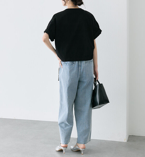  「ベルト付き綿麻デニムパンツ」|その他|