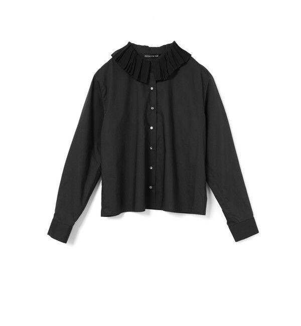 mizuiro ind「mizuiro ind プリーツカラーシャツ」|シャツ・ブラウス|ブラック