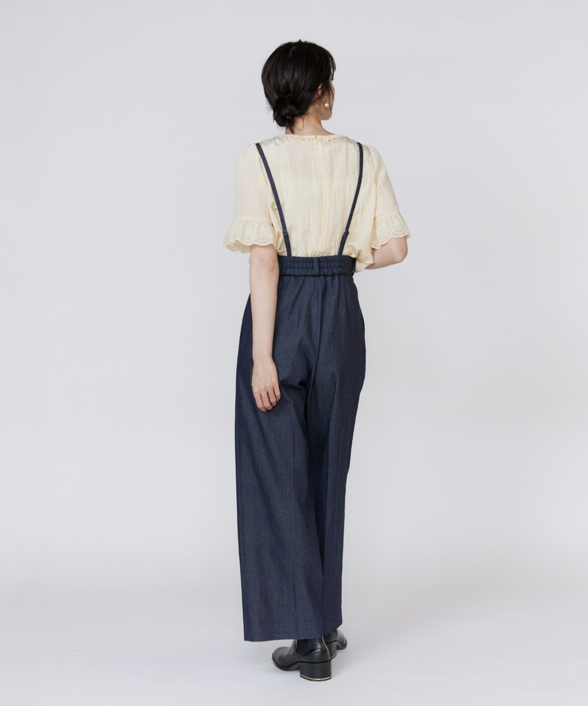 Maglie le cassetto「《プラスサイズ》シャドーストライプレースブラウス」|シャツ・ブラウス|