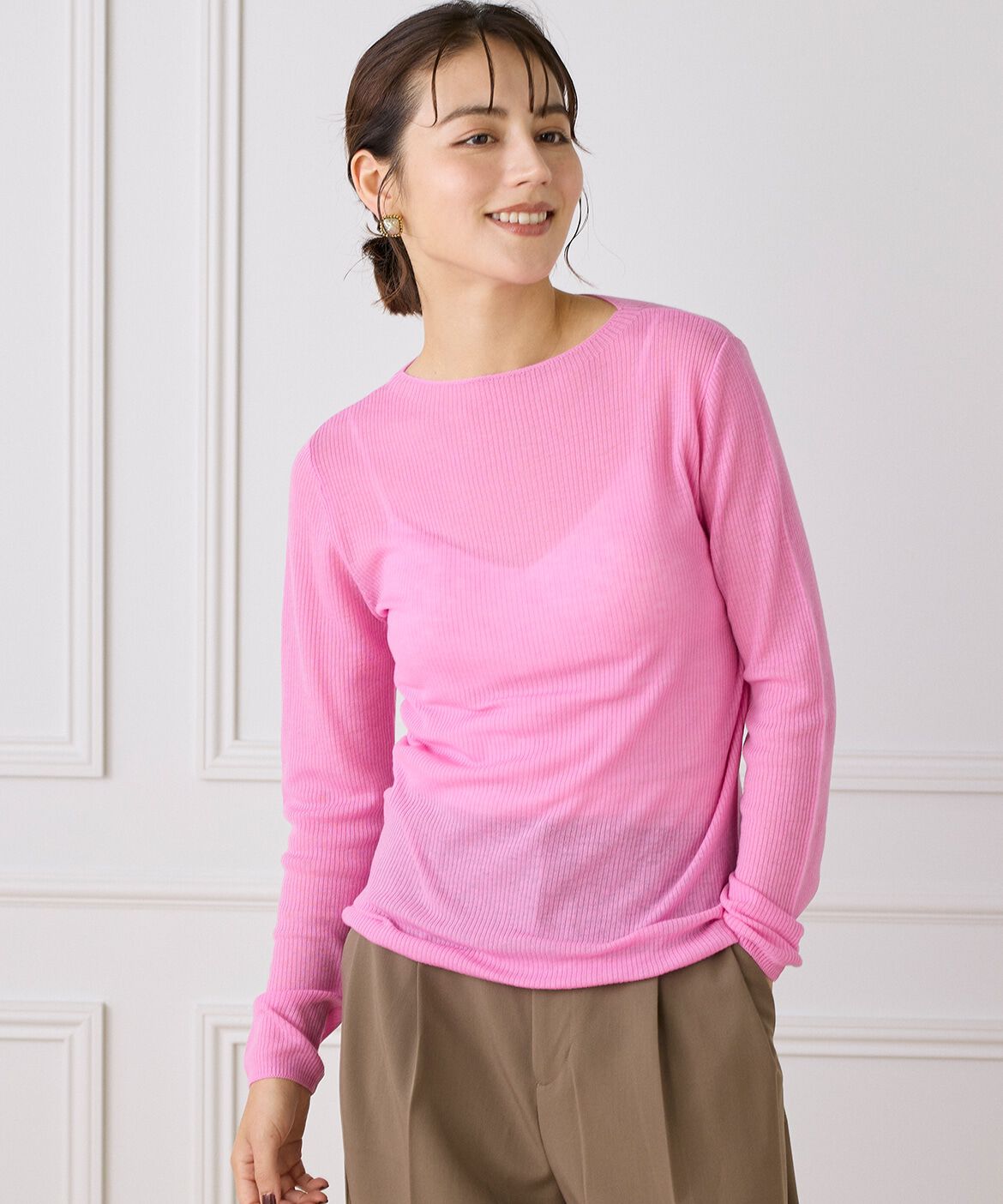 DAY by DAY it&rsquo;s international「モックネックリブニット《Melty air wool》」|ニット・セーター|ピンク1