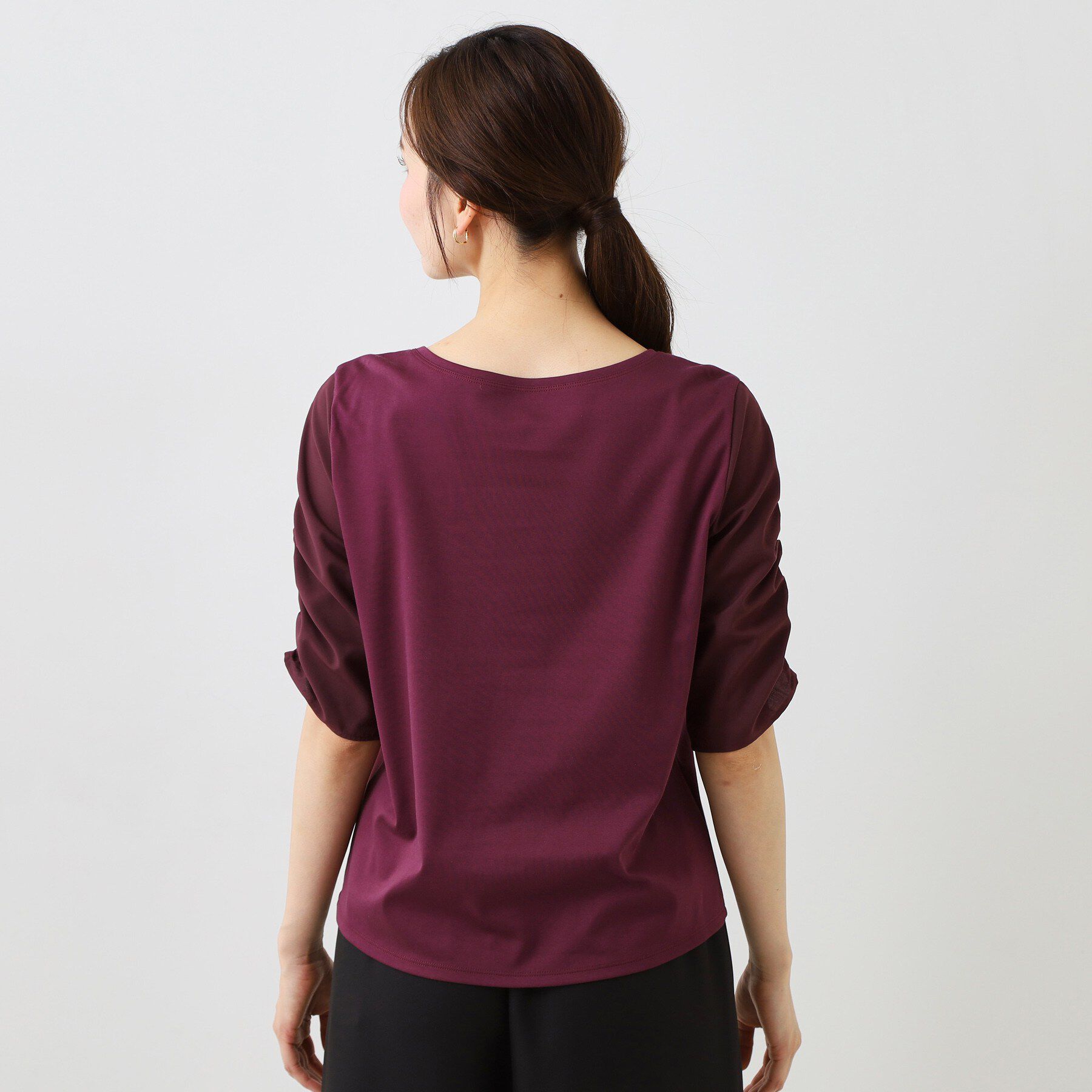 COUP DE CHANCE「【手洗い可／日本製】袖ギャザーデザインのカットソー」|Tシャツ・カットソー|