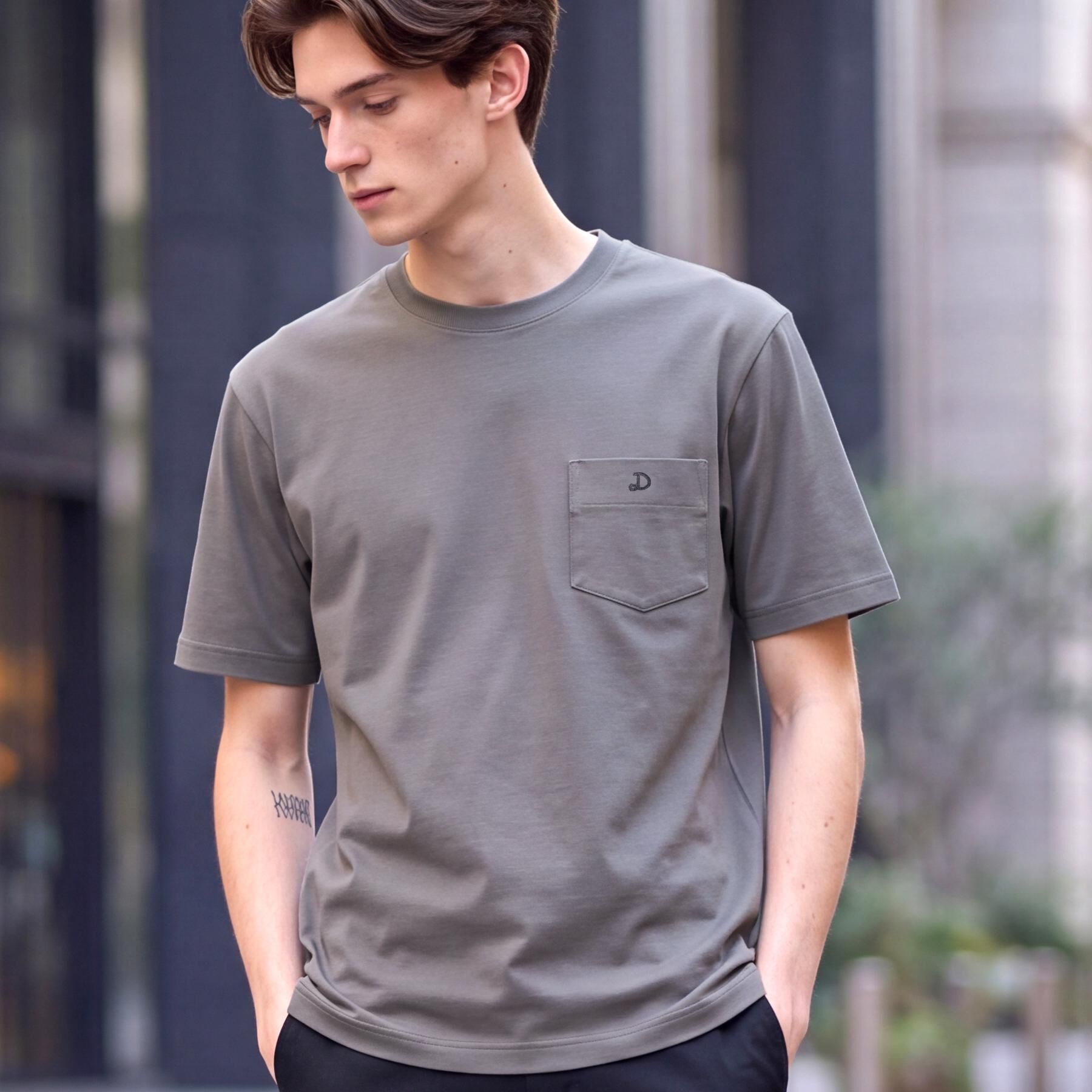 DRESSTERIOR「【接触冷感／抗菌防臭／消臭】ICE CLEAR COTTON ポケットTシャツ」|Tシャツ・カットソー|