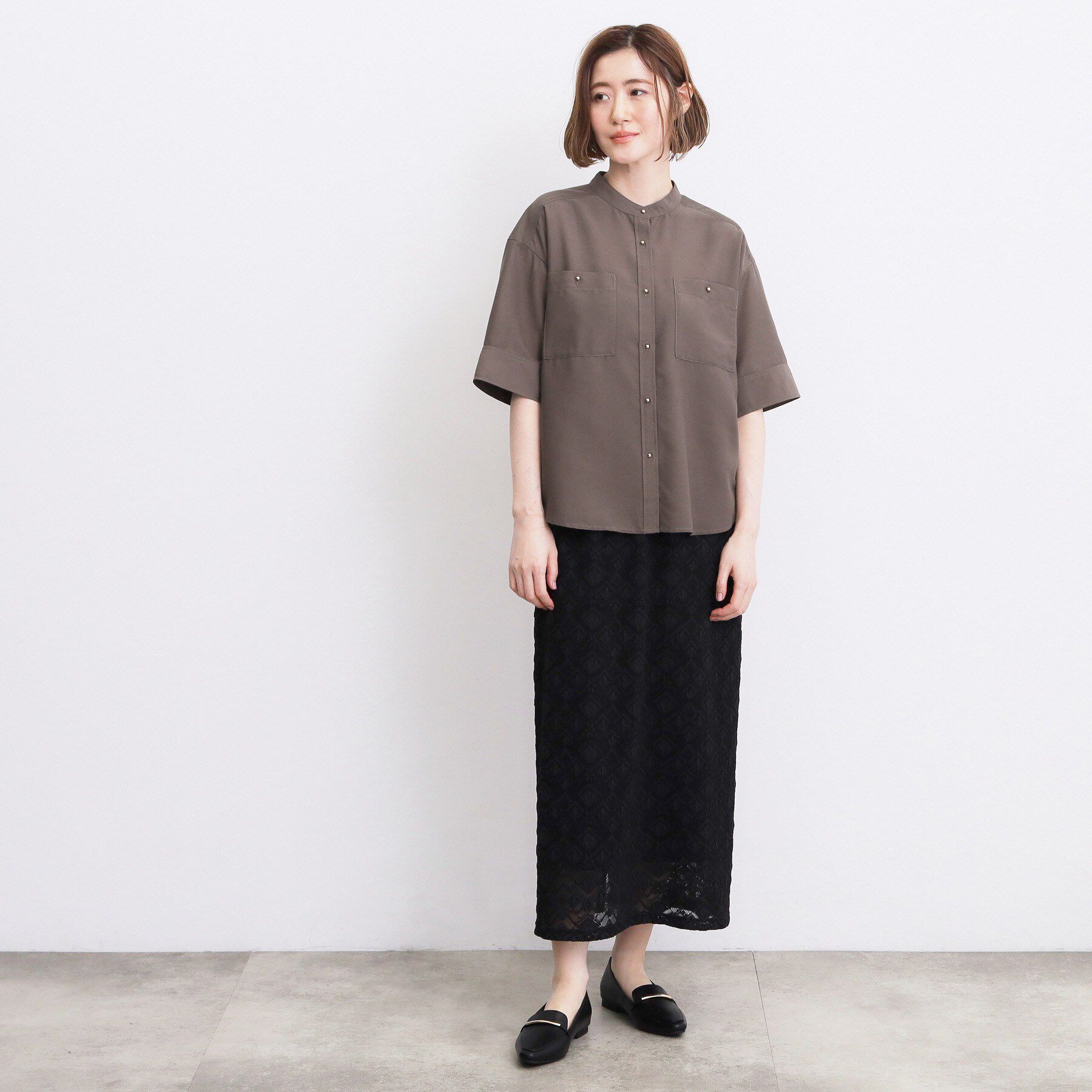 grove「【洗濯機◎】ほんのり大人の透け感、シアーカバーブラウス」|シャツ・ブラウス|