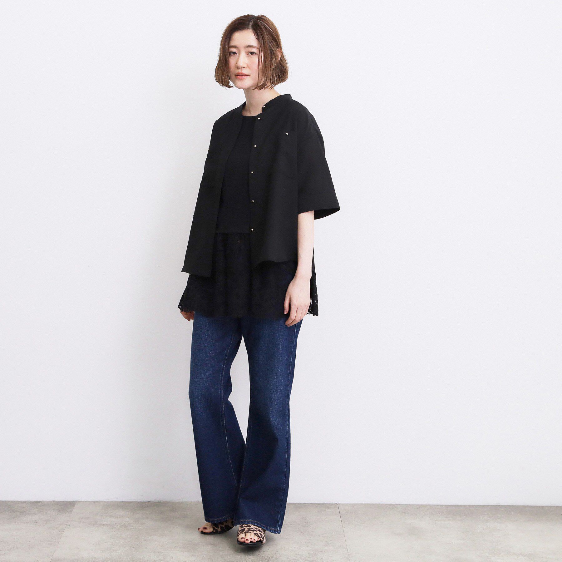 grove「【洗濯機◎】ほんのり大人の透け感、シアーカバーブラウス」|シャツ・ブラウス|