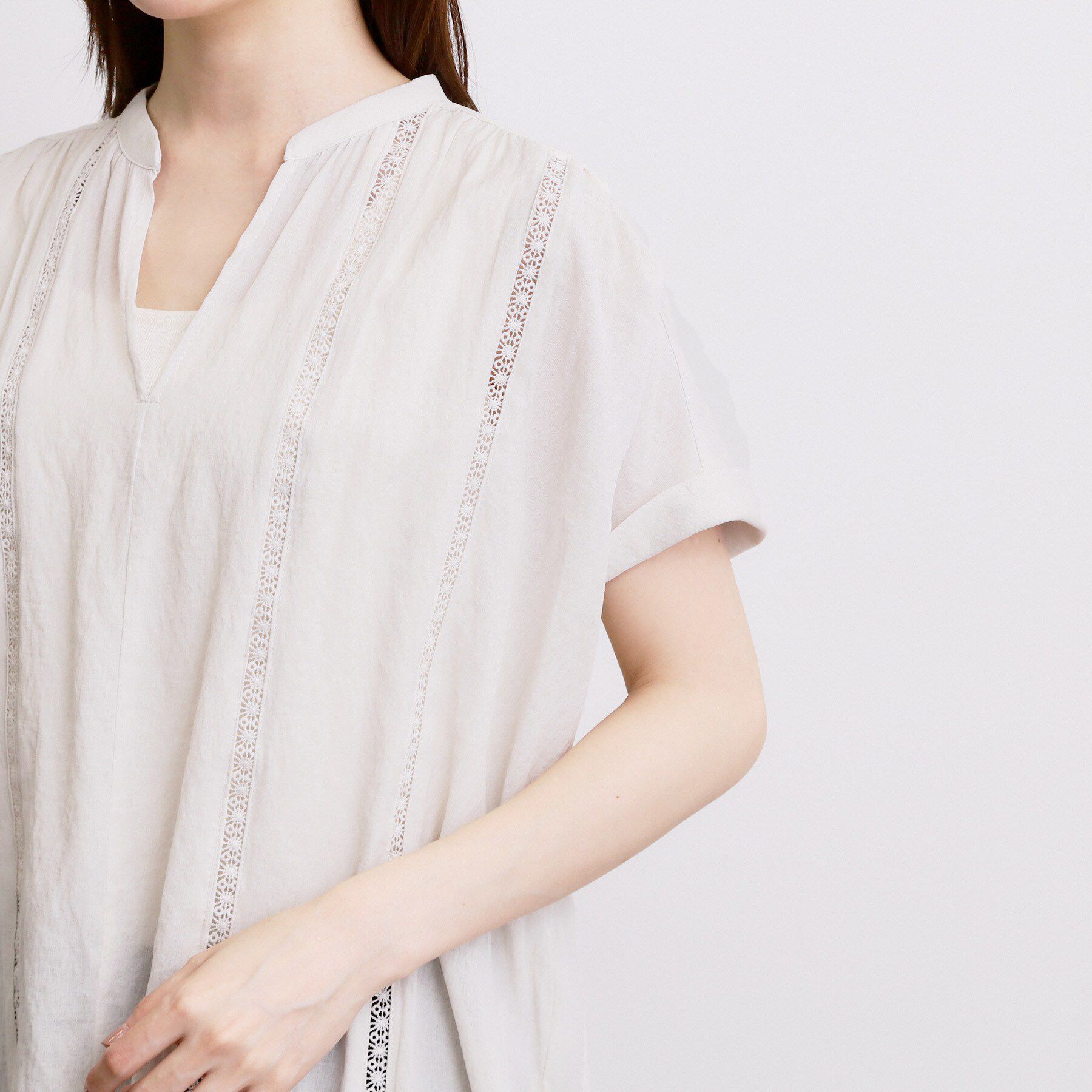 grove「【体系カバー◎】レースデザインスキッパーブラウス」|シャツ・ブラウス|