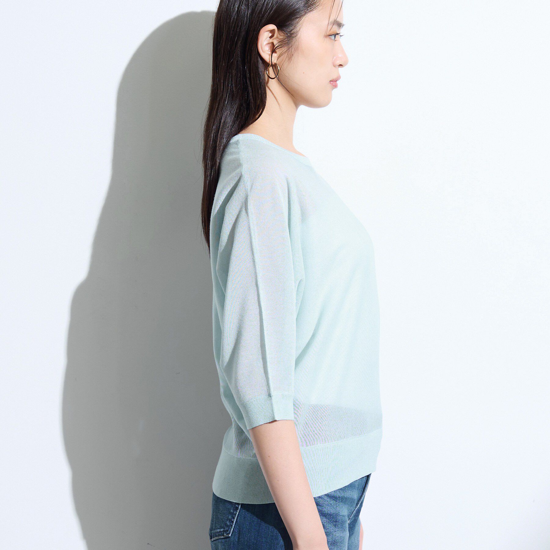 INDIVI「【体型カバー／洗える】シアードルマンニット」|ニット・セーター|