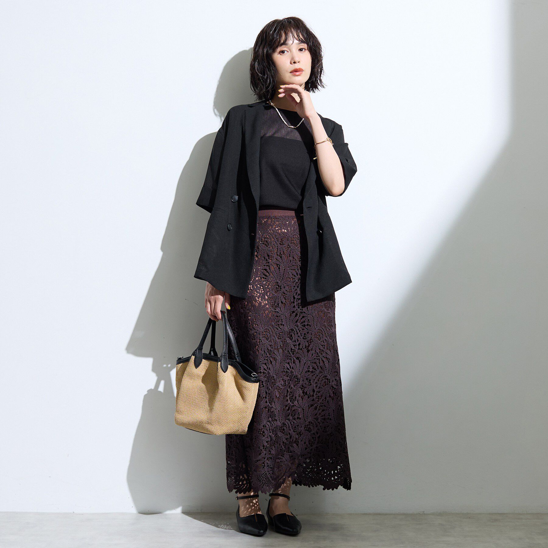 INDIVI「【体型カバー／洗える】シアードルマンニット」|ニット・セーター|