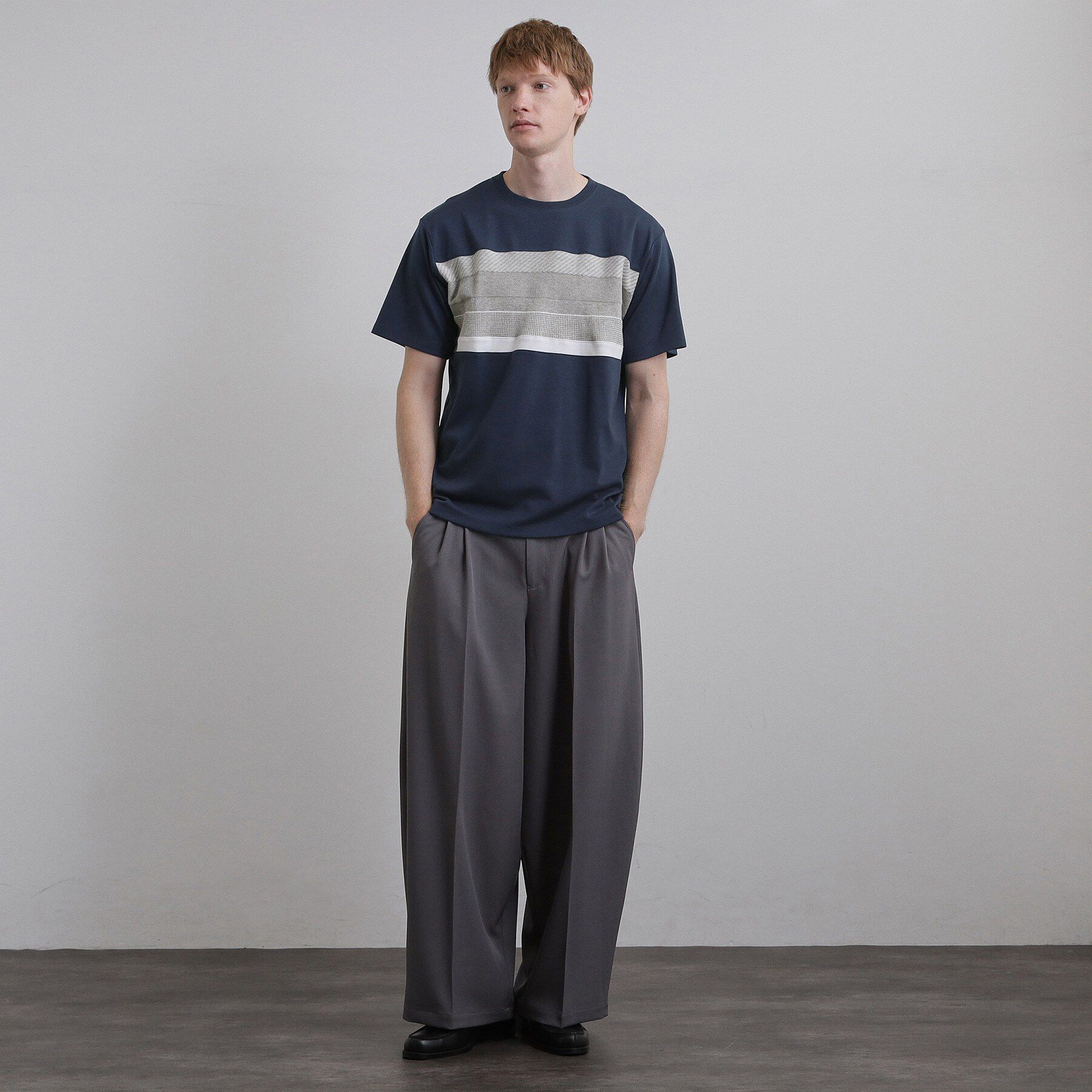 tk.TAKEO KIKUCHI「パネルニット切替カットソー」|Tシャツ・カットソー|
