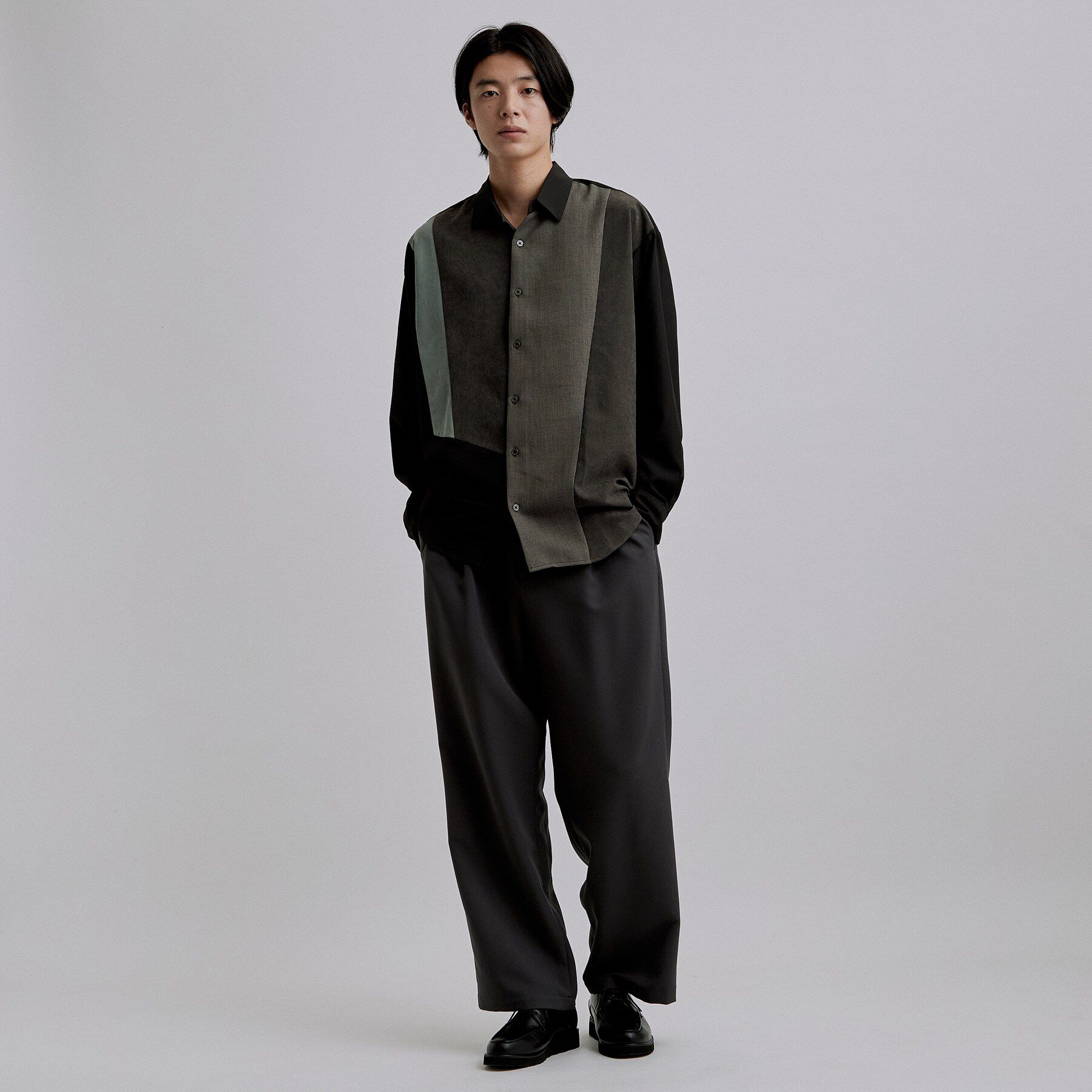 tk.TAKEO KIKUCHI「アシンメトリー切替長袖シャツ」|シャツ・ブラウス|