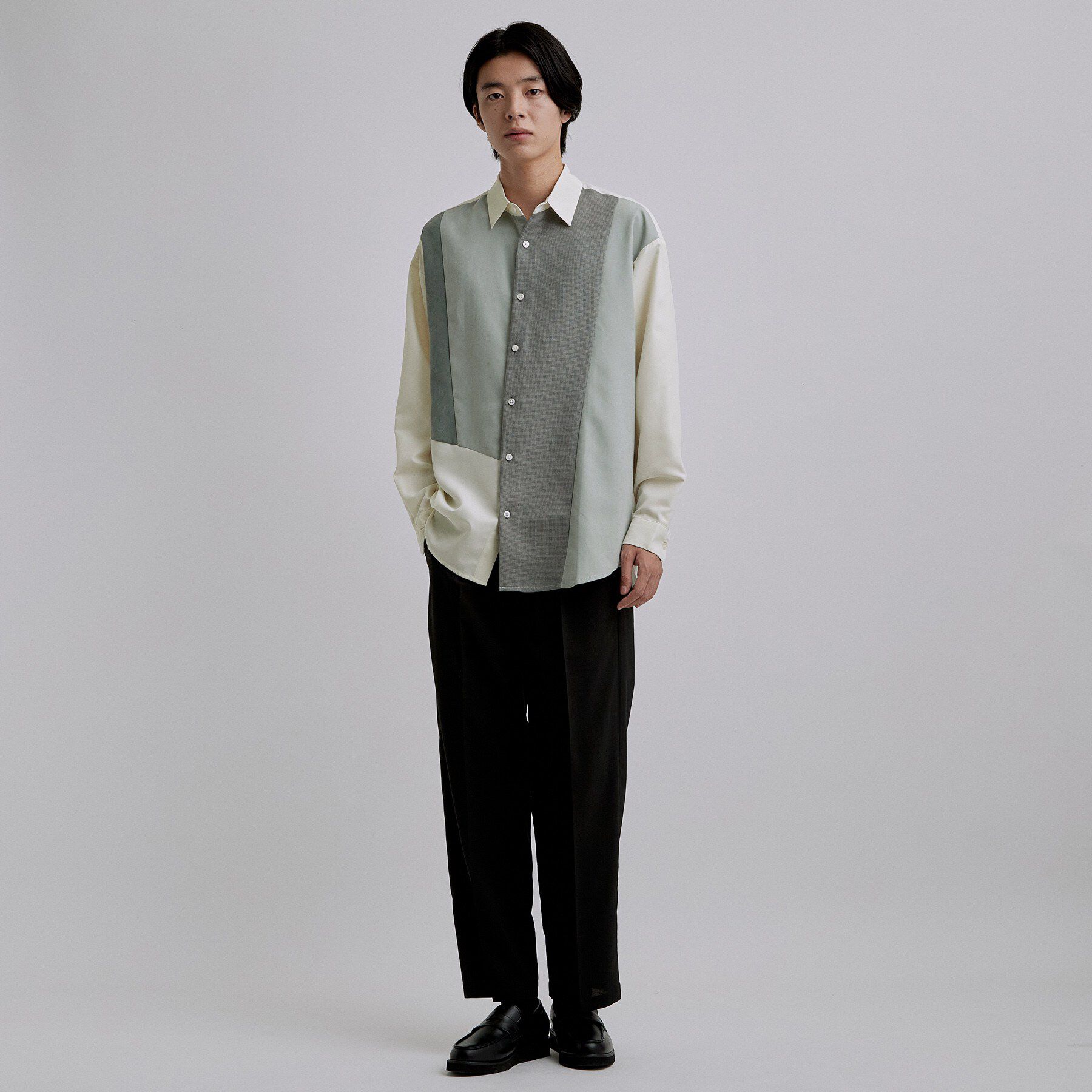 tk.TAKEO KIKUCHI「アシンメトリー切替長袖シャツ」|シャツ・ブラウス|