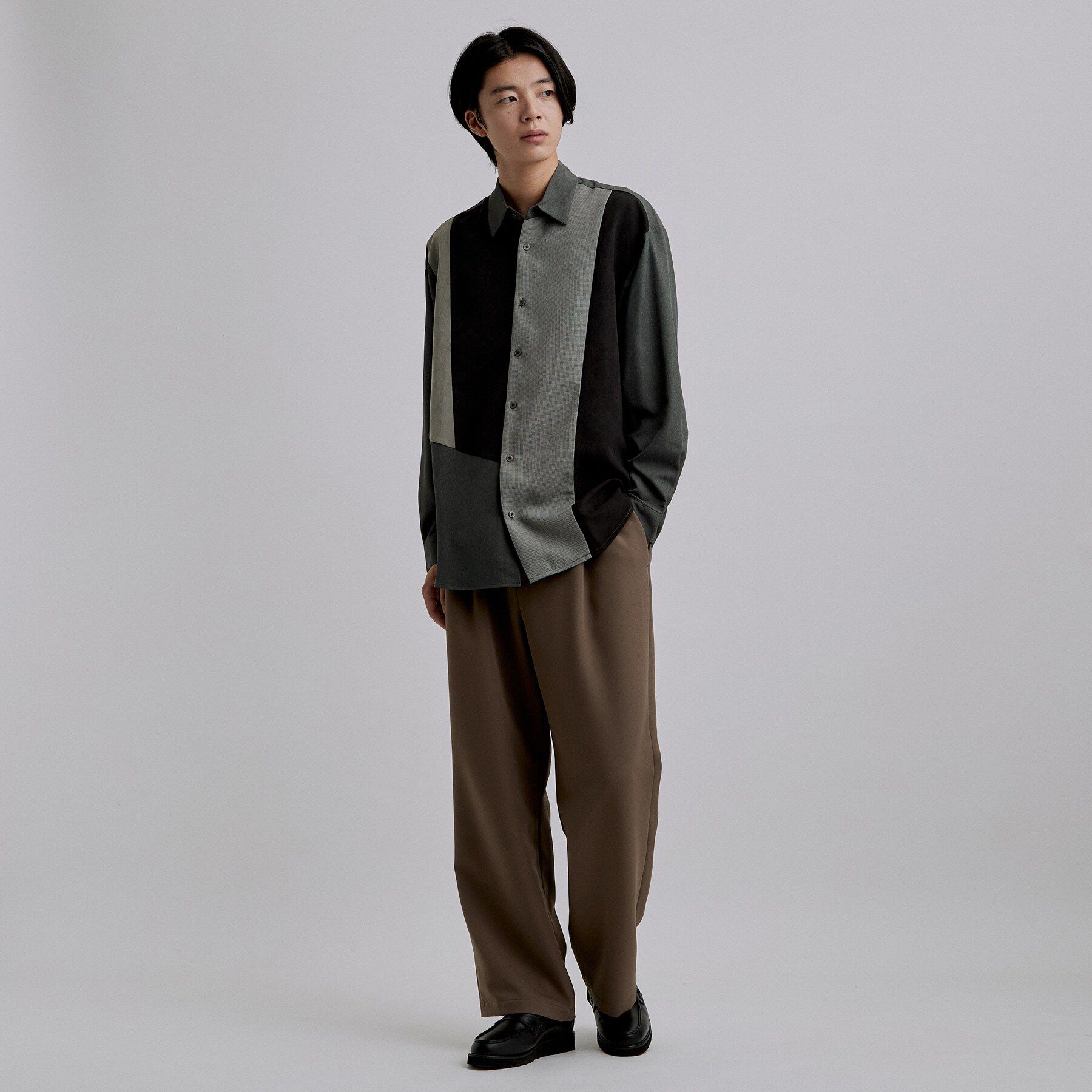 tk.TAKEO KIKUCHI「アシンメトリー切替長袖シャツ」|シャツ・ブラウス|