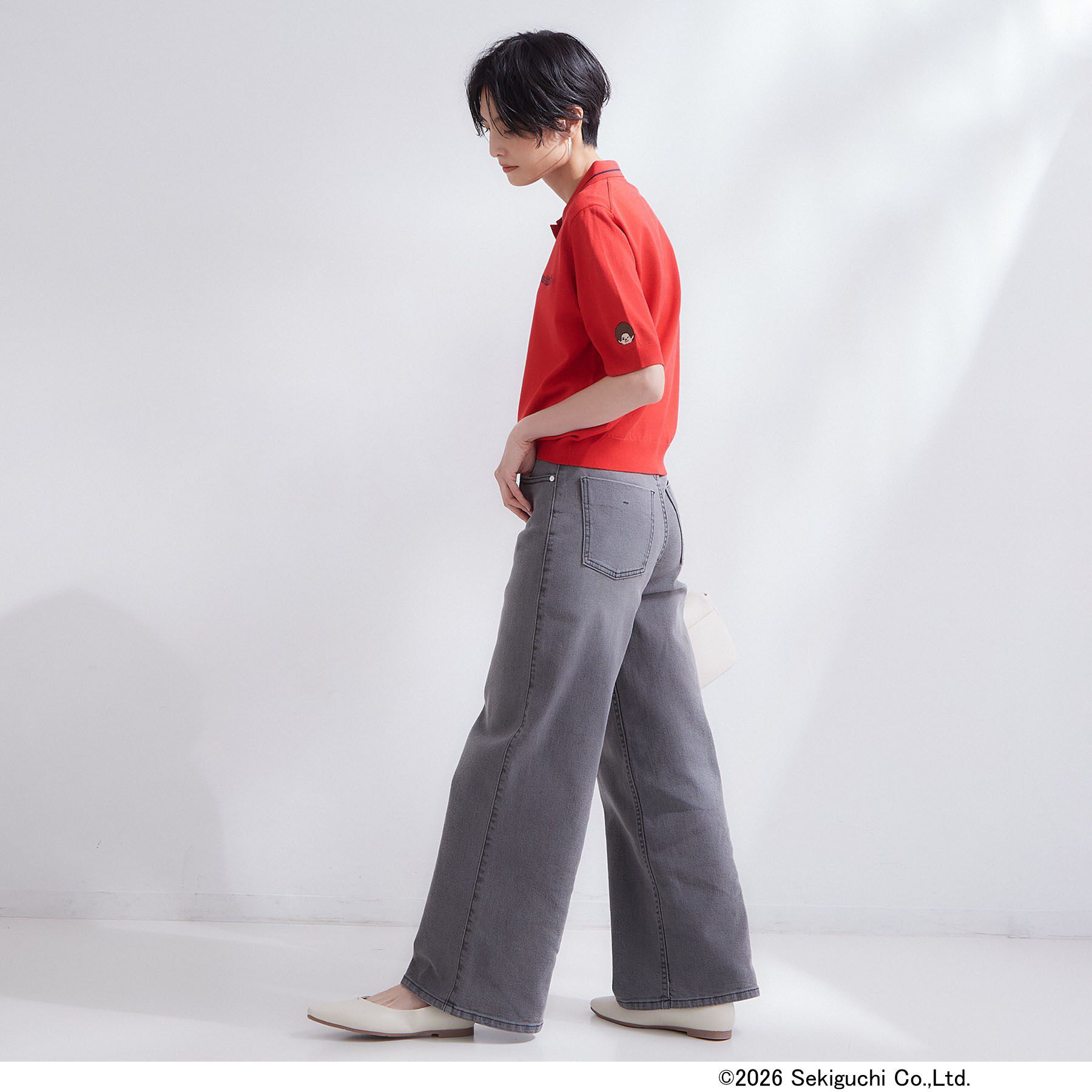 OPAQUE.CLIP「【モンチッチ】刺繍入りポロニット《洗濯機OK》」|ニット・セーター|