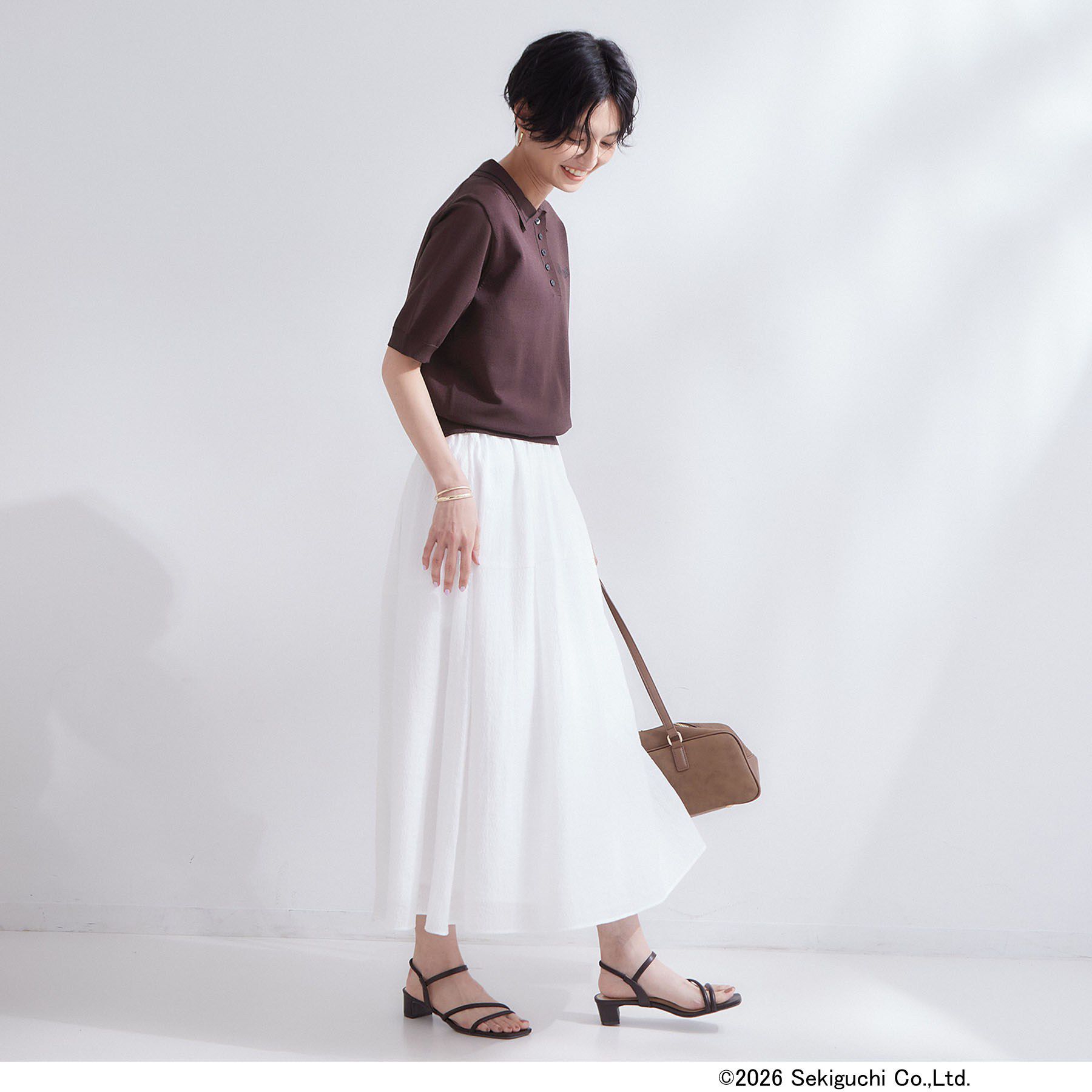 OPAQUE.CLIP「【モンチッチ】刺繍入りポロニット《洗濯機OK》」|ニット・セーター|