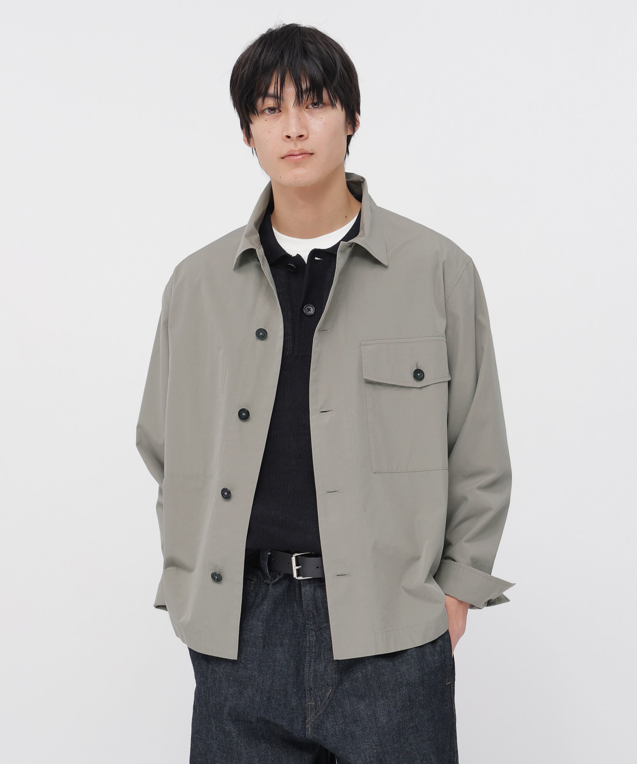 MARGARET HOWELL「COTTON SILK PLAINWEAVE BLOUSON」|ブルゾン・スタジャン|STONE3