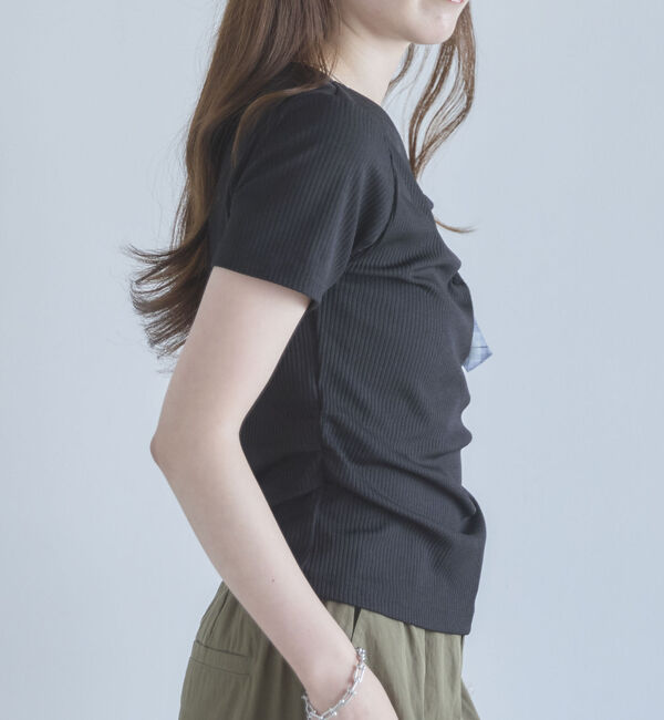 archives「２ｗａｙチェックシフォンリボンドレープカットＴＯＰＳ」|Tシャツ・カットソー|