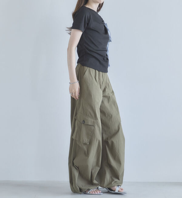archives「２ｗａｙチェックシフォンリボンドレープカットＴＯＰＳ」|Tシャツ・カットソー|