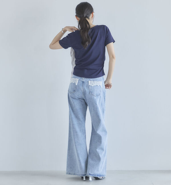 archives「２ｗａｙチェックシフォンリボンドレープカットＴＯＰＳ」|Tシャツ・カットソー|