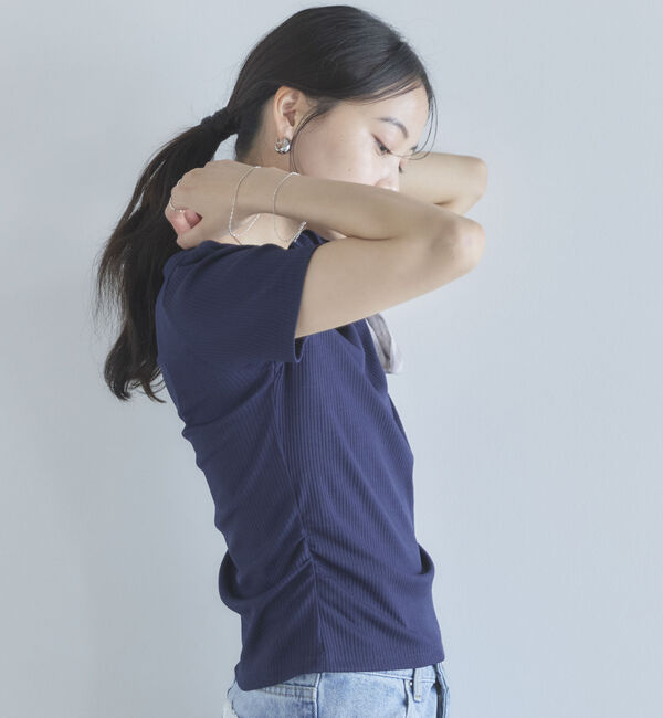 archives「２ｗａｙチェックシフォンリボンドレープカットＴＯＰＳ」|Tシャツ・カットソー|
