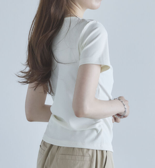 archives「２ｗａｙチェックシフォンリボンドレープカットＴＯＰＳ」|Tシャツ・カットソー|