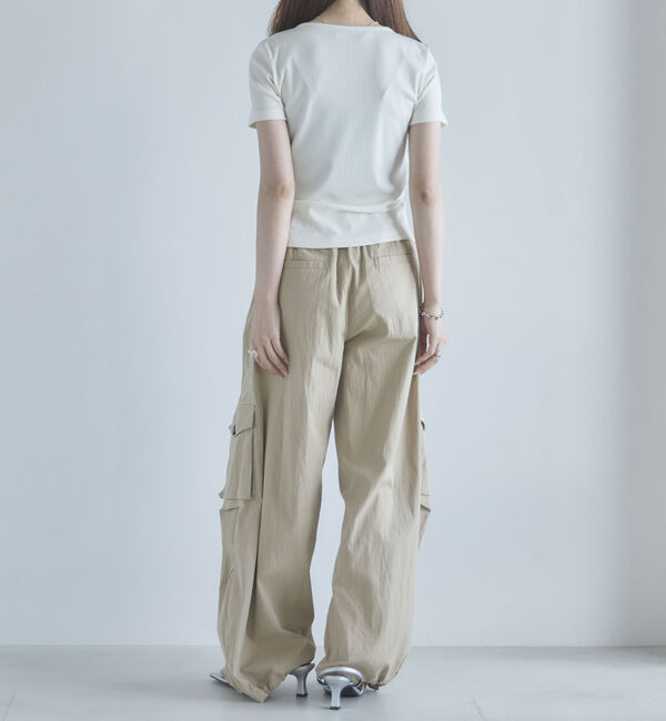 archives「２ｗａｙチェックシフォンリボンドレープカットＴＯＰＳ」|Tシャツ・カットソー|
