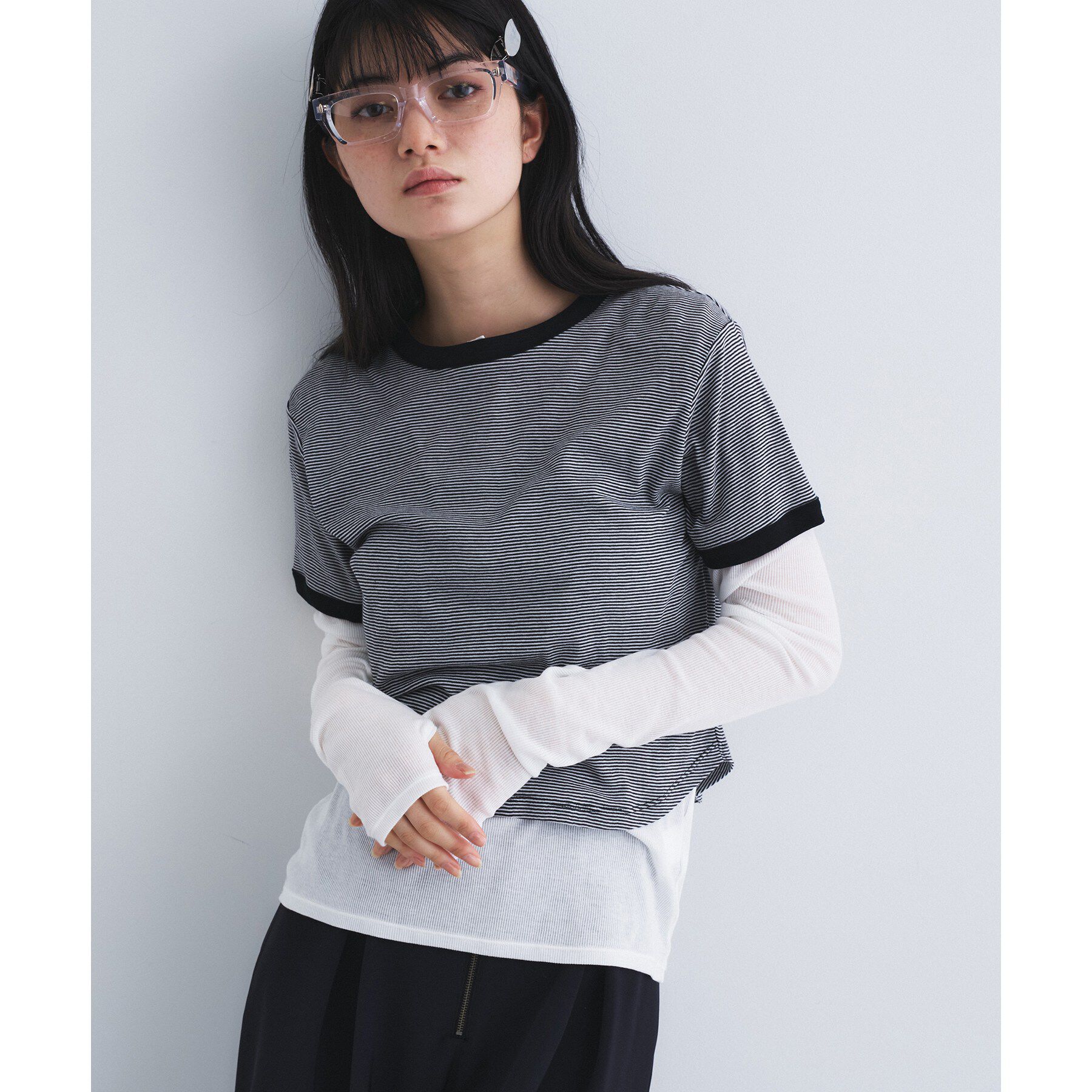 CODE A「sheer ringer tee」|Tシャツ・カットソー|
