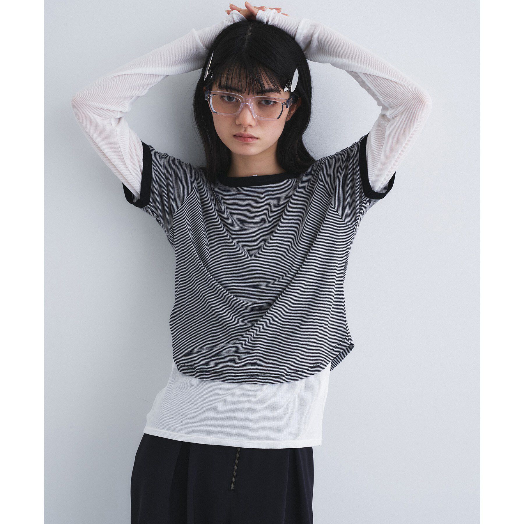 CODE A「sheer ringer tee」|Tシャツ・カットソー|