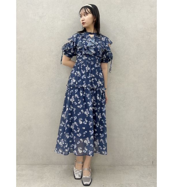 dazzlin「ラッフルリボンフラワーワンピース」|ワンピース|