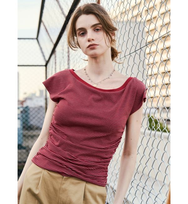 Ungrid「オフショルフィットTee」|Tシャツ・カットソー|レッド