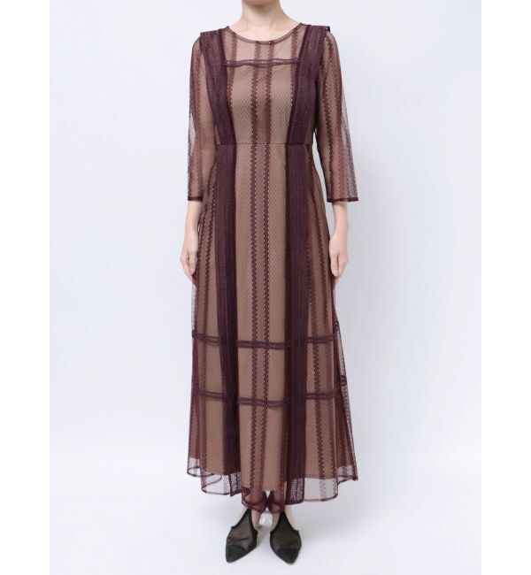 LAGUNAMOON「LADYジオメトリックレースワンピース」|ドレス|
