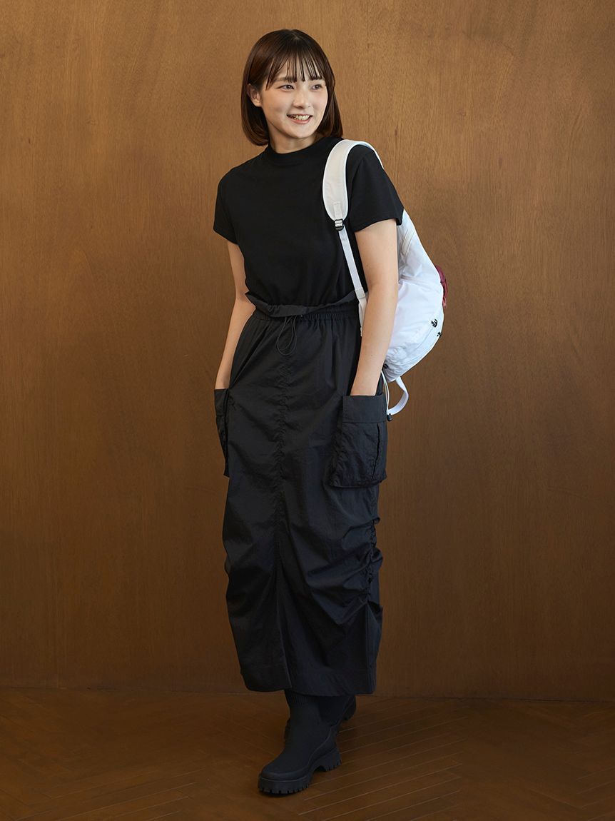 emmi atelier「【ONLINE限定カラーあり】カットドッキングワンピース/撥水」|ワンピース|BLK