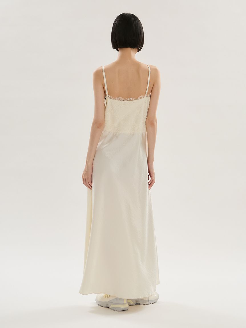 emmi atelier「レーストリムサテンキャミワンピース」|ワンピース|
