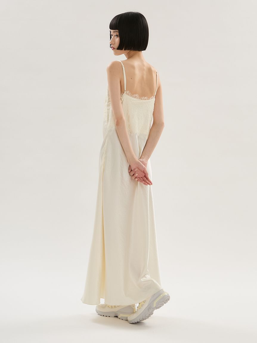 emmi atelier「レーストリムサテンキャミワンピース」|ワンピース|