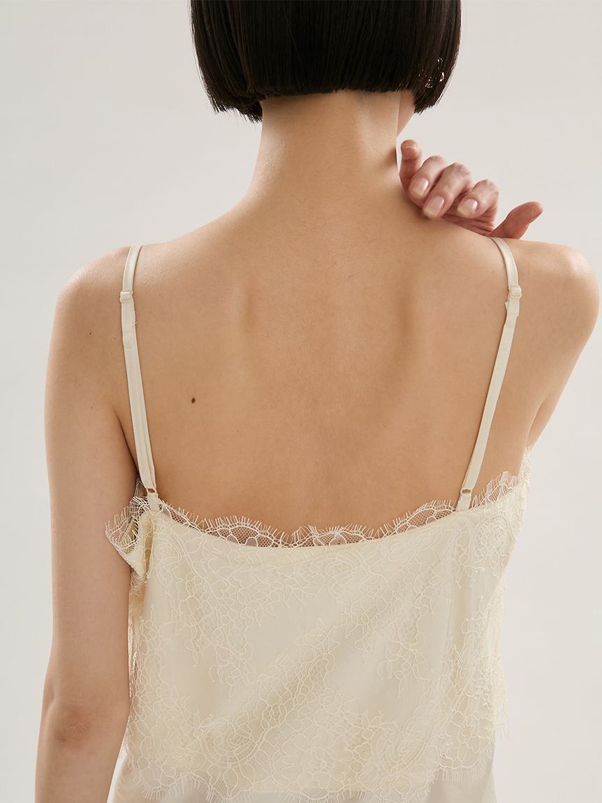 emmi atelier「レーストリムサテンキャミワンピース」|ワンピース|