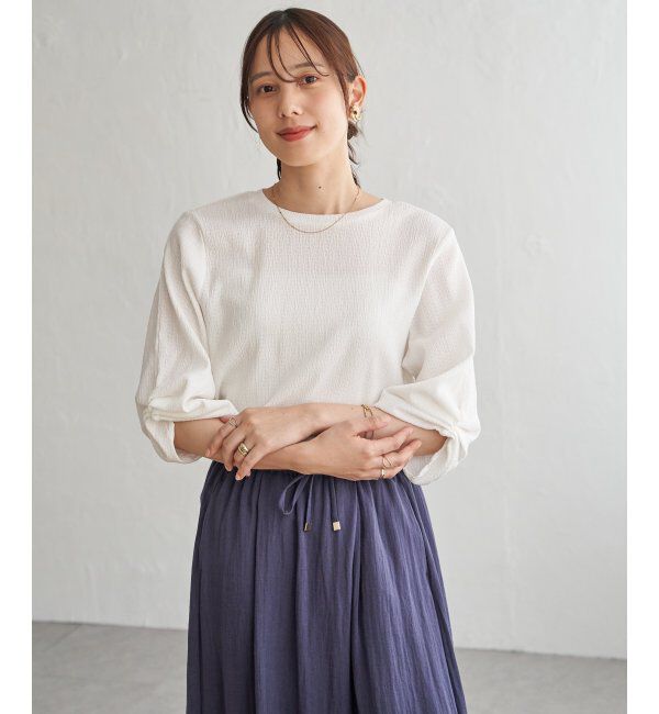 IKKA LOUNGE「ジャガードホイップスリーブプルオーバー」|Tシャツ・カットソー|