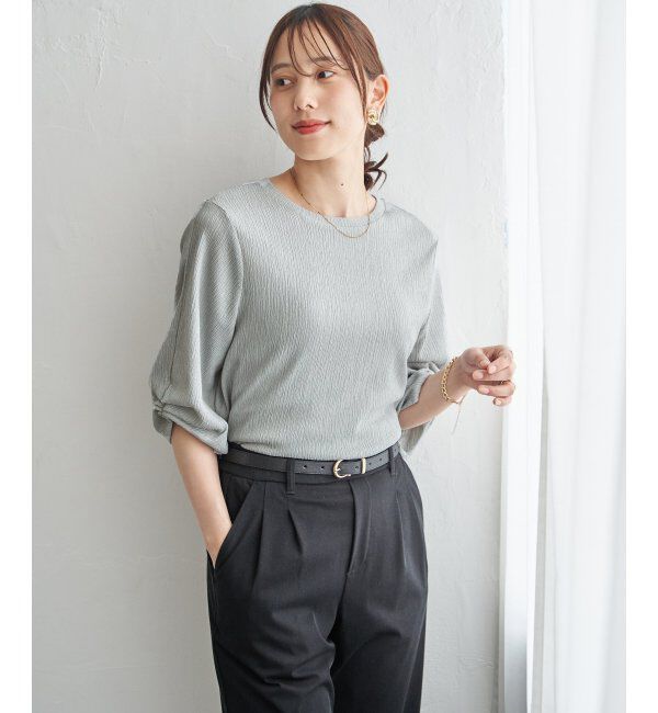IKKA LOUNGE「ジャガードホイップスリーブプルオーバー」|Tシャツ・カットソー|