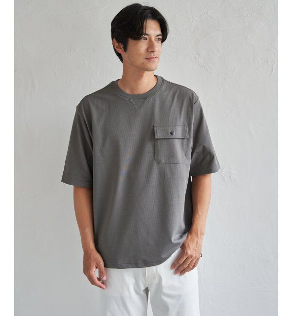 ikka「【吸水速乾】冷感メッシュ5分袖アウターT」|Tシャツ・カットソー|