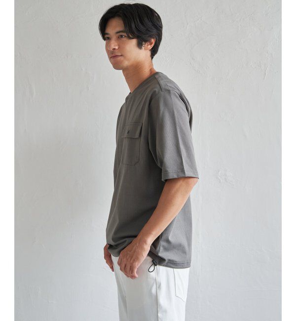 ikka「【吸水速乾】冷感メッシュ5分袖アウターT」|Tシャツ・カットソー|