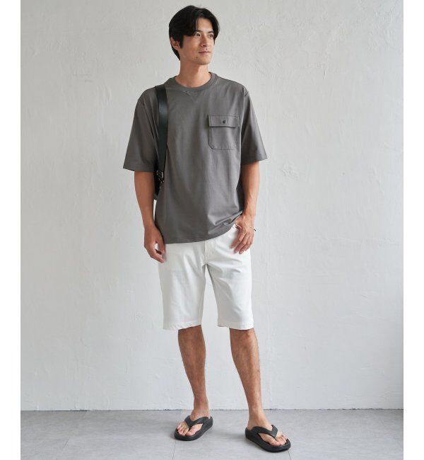ikka「【吸水速乾】冷感メッシュ5分袖アウターT」|Tシャツ・カットソー|
