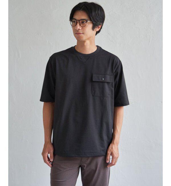 ikka「【吸水速乾】冷感メッシュ5分袖アウターT」|Tシャツ・カットソー|