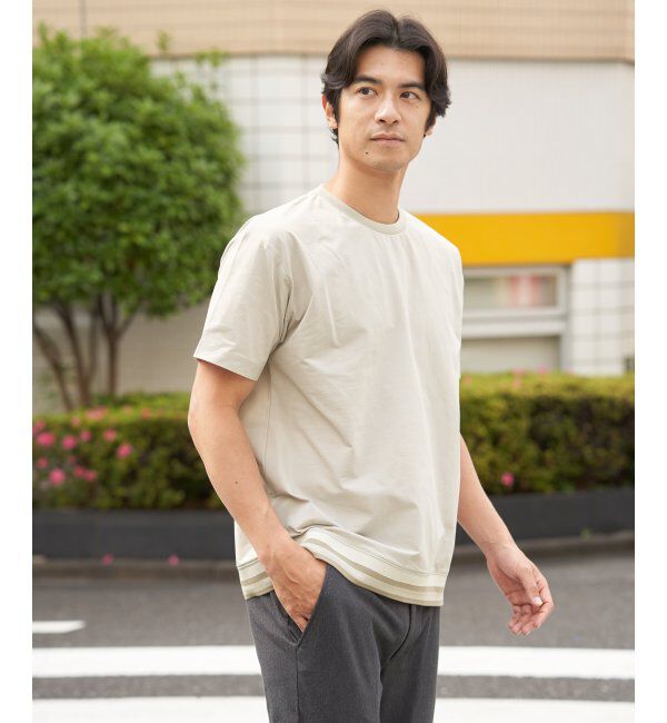 ikka「冷感DRYジョーゼットリブTシャツ」|Tシャツ・カットソー|