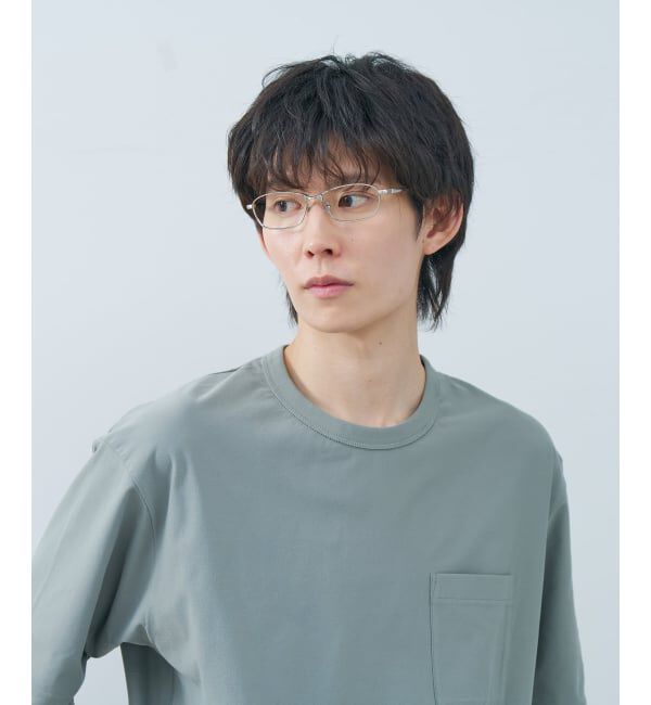  「STANDARD スクエア型 メガネ | チタン 軽量 メタル 高級感 伊達メガネ メンズ ビジネス レンズ交換券付」|メガネ|グレー