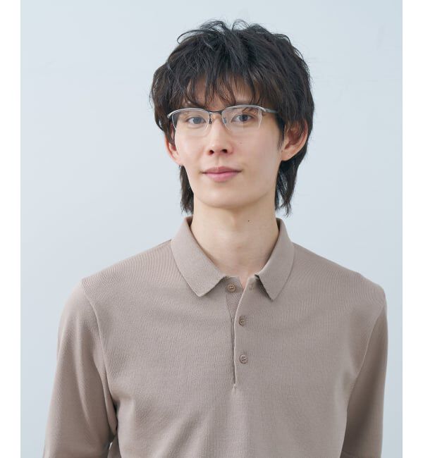  「STANDARD スクエア型 メガネ | チタン 軽量 メタル 高級感 伊達メガネ メンズ ビジネス レンズ交換券付」|メガネ|グレー