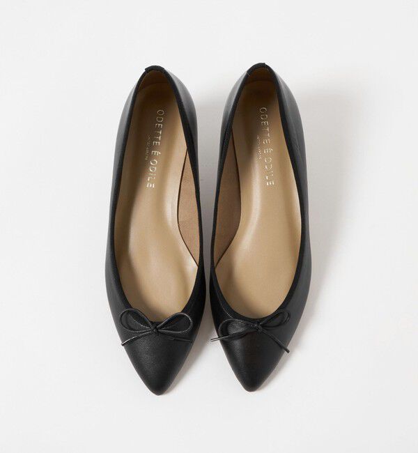 ODETTE E ODILE「【WEB限定】ポインテッドバレリーナ フラット15■&uarr;」|バレエシューズ|BLACK