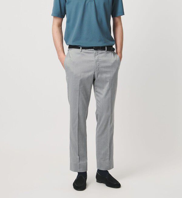 UNITED ARROWS「クールモーション ツイル サイドエクステンド ノープリーツ スラックス COMFORT EASY‐MODEL 接触冷感 吸水」|スラックス|