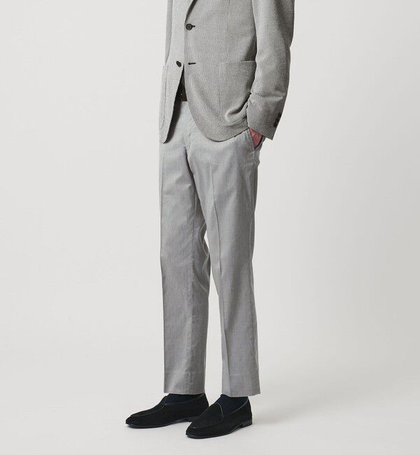 UNITED ARROWS「クールモーション ツイル サイドエクステンド ノープリーツ スラックス COMFORT EASY‐MODEL 接触冷感 吸水」|スラックス|