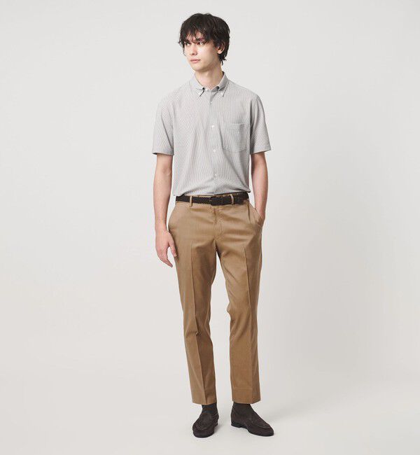 UNITED ARROWS「クールモーション ツイル サイドエクステンド ノープリーツ スラックス COMFORT EASY‐MODEL 接触冷感 吸水」|スラックス|