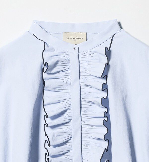 UNITED ARROWS「メロー フリル シャツ ブラウス ‐防しわ 吸水速乾 UVカット 遮熱性 接触冷感 ウォッシャブル‐」|シャツ・ブラウス|