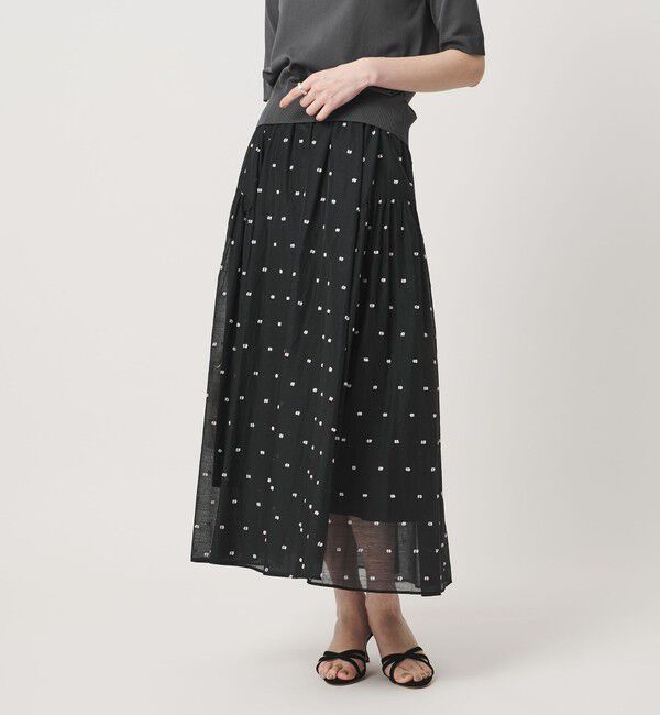 UNITED ARROWS「2トーン ドット ジャガード フレアスカート」|フレア|